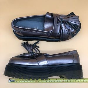 Antiqued Iridescent Loafers soles like Doc Martens